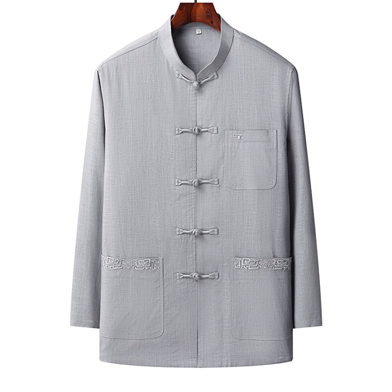中老年唐装风长袖外套中老年中式晨练功居士服装TR2008-P145,男装民族服装,星座1105-3