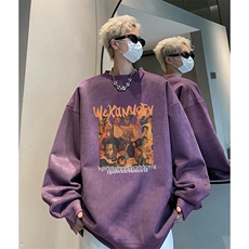 抖音得物供货提供视频秋冬重磅美式麂皮绒圆领卫衣JY327，男装卫衣，电商A486