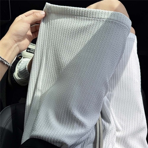 坑条肌理感夏季美式高街cleanfi休闲运动五分短裤男士裤子特P25