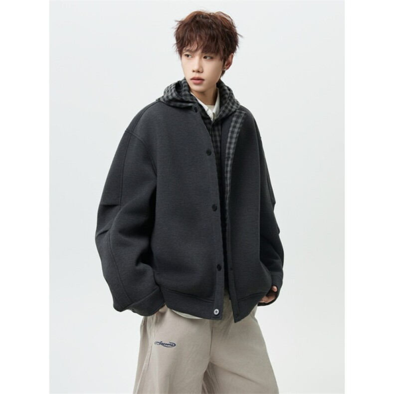 1506-1/WA2691/P80简约百搭开衫连帽卫衣新款男女设计休闲外套,女装短外套,星座1506-1