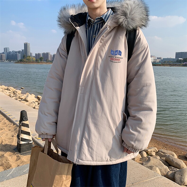 MM48014-P130冬季大毛领棉衣男士大码加厚棉袄男棉服,男装棉衣,电商A040