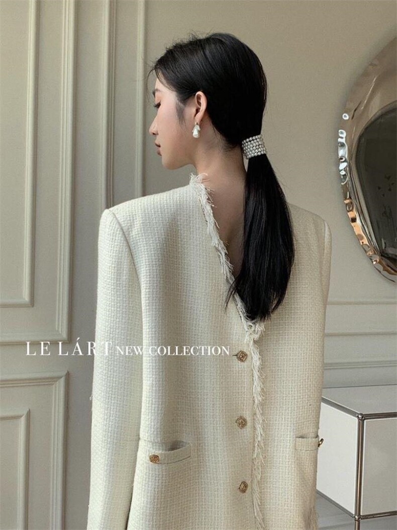 LL2234毛边金扣外套,女装其它,LE LART