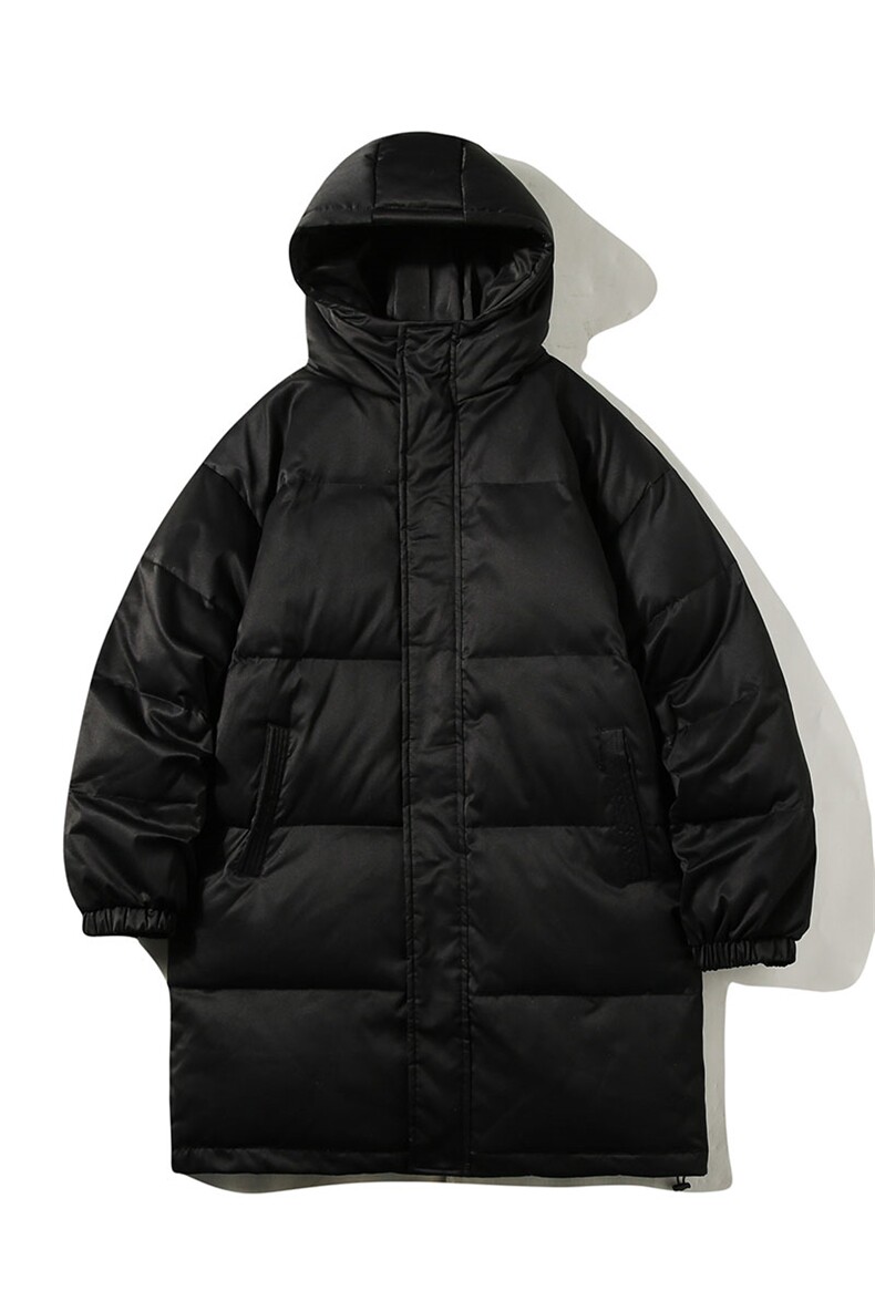 22白底冬季白鸭绒简约纯色长款黑色羽绒服外套YR150P245控298,男装羽绒服,电商A247-1