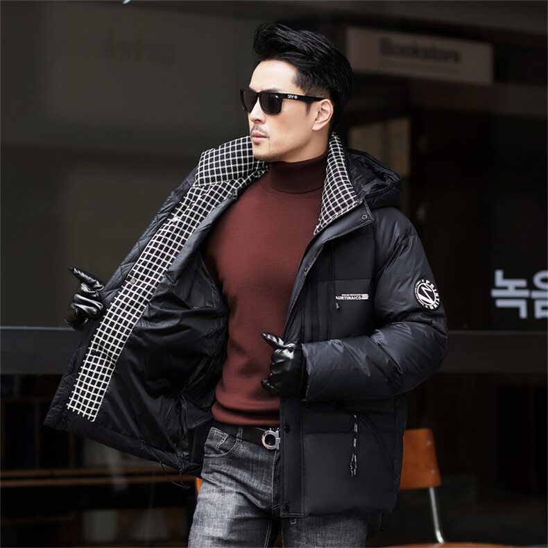 ZMS-M66873新款冬季男士白鸭绒羽绒服连帽保暖外套修身大衣,男装羽绒服,电商B360