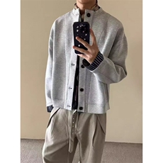 春秋绿松石纽扣棒球领夹克男高档慵懒风百搭宽松休闲外套J3113，男装夹克，星座1116A（原606A-3）