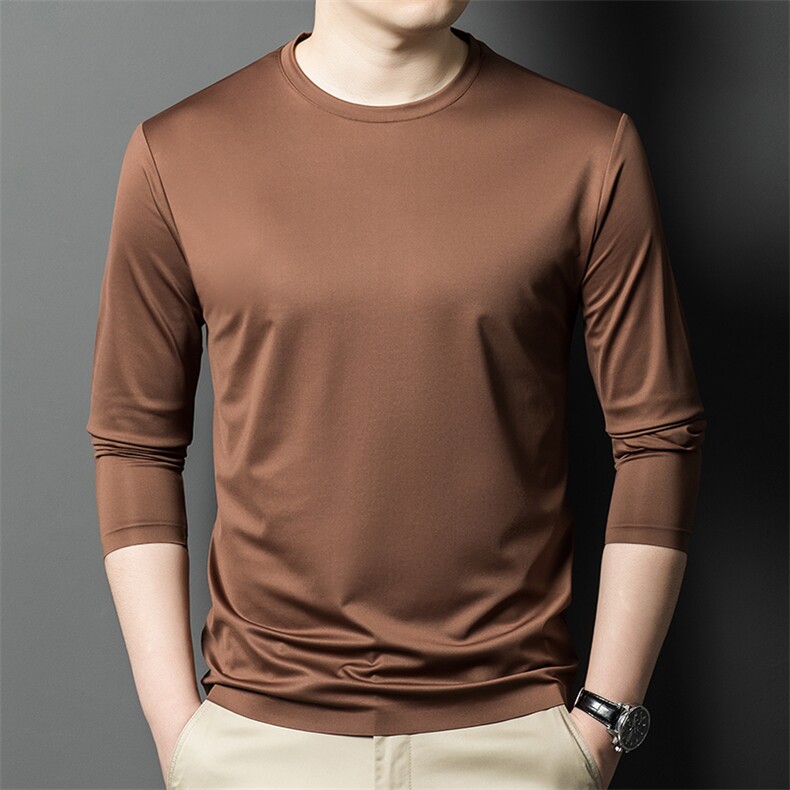 R-LS3339男式秋季新款长袖T恤男韩版时尚休闲男装圆领体恤图片