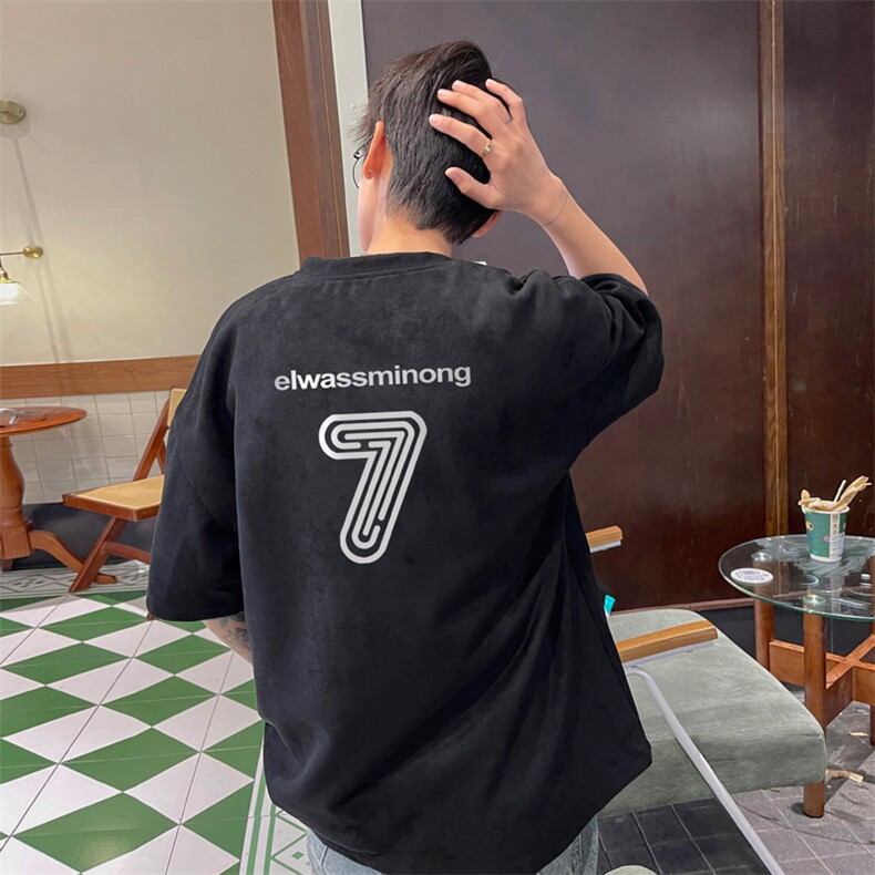 量大优供视频重磅麂皮绒短袖T恤男JPDX202-特P19,男装T恤,电商B367