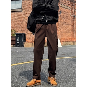 秋冬加厚毛呢小西裤男士休闲裤 商务修身直筒长裤子8250/P55/控88图片
