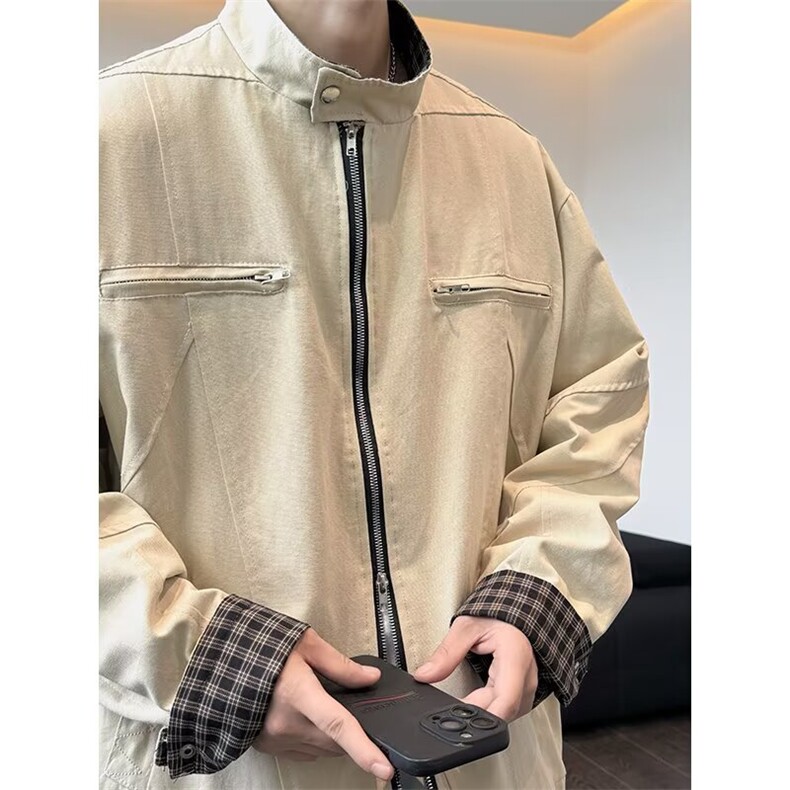 水洗帆布重工哈灵顿牛仔外套男春秋季底特律工装夹克棒球服Y885，男装工装外套，星座601-1