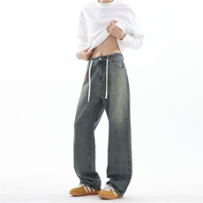【纯棉】主推现货!宽松直筒牛仔长裤男A080-8220-P55控78，男装休闲裤，电商A080