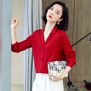 真丝衬衫女2024年春夏新款欧货复古小西装领OL气质杭州桑蚕丝上衣