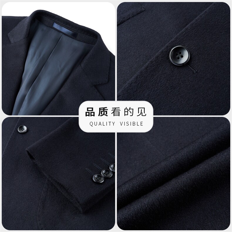 高端中年山羊绒休闲西服大衣男秋冬中青年山羊绒休闲西装外套,男装西服,钱塘723