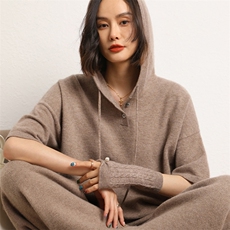 2024秋冬新款山羊绒宽松纯色保暖简约休闲针织上衣，女装羊绒衫，五色羊羊绒