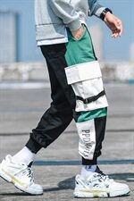 2021春秋天台日系男大码工装撞色大口袋休闲裤九分裤长裤K287-P55，男装休闲裤，电商A001