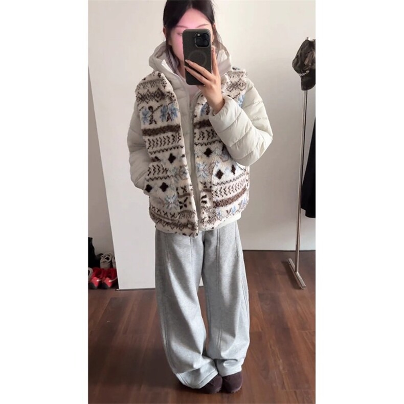 自制现货~高品质费尔岛双面穿羊羔绒马甲棉服外套MJ9019P68,男装棉衣,星座908