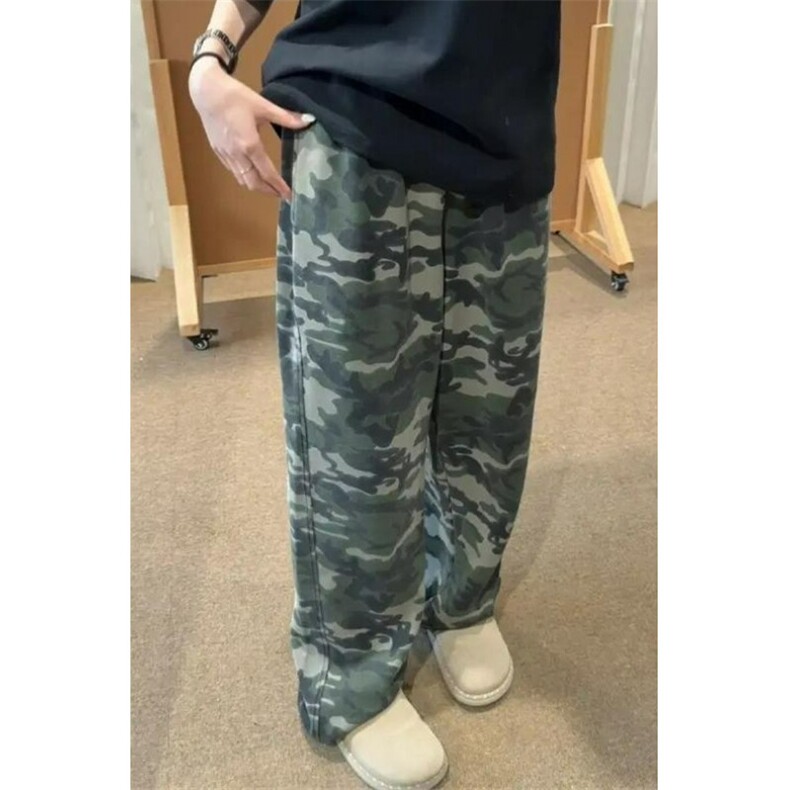迷彩卫裤男款秋季慵懒风直筒弯刀裤子cleanfit休闲运动裤K03,男装休闲裤,星座1116A（原606A-3）