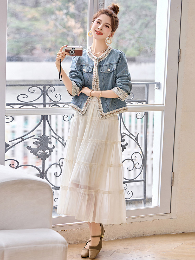 复古牛仔外套女春秋2025新款高级感小个子减龄气质小香风短款上衣,女装牛仔外套,辉煌依升
