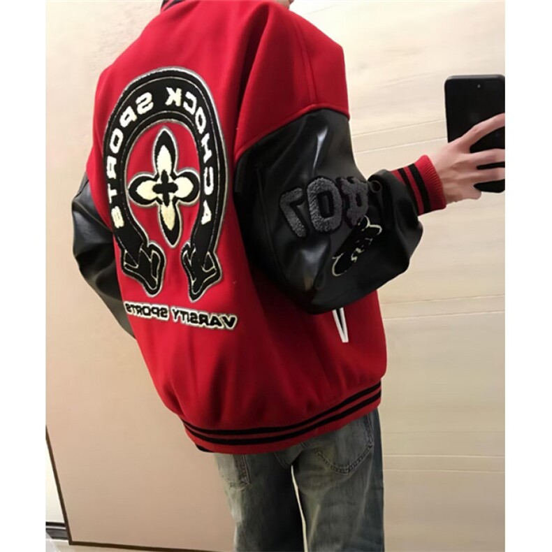 痞帅加厚夹克棒球服男女秋冬季撞色刺绣休闲情侣外套JA507,男装夹克,星座1116A（原606A-3）