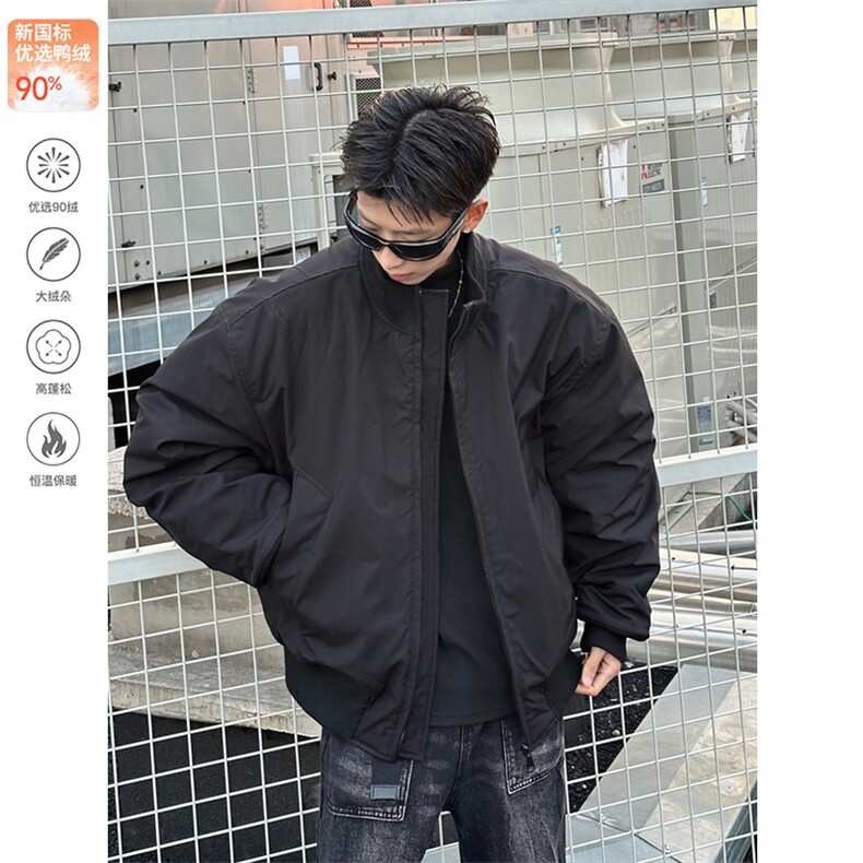 90鸭绒[网图]教练飞行夹克冬季外套美式羽绒服5D1143-TP109不图片