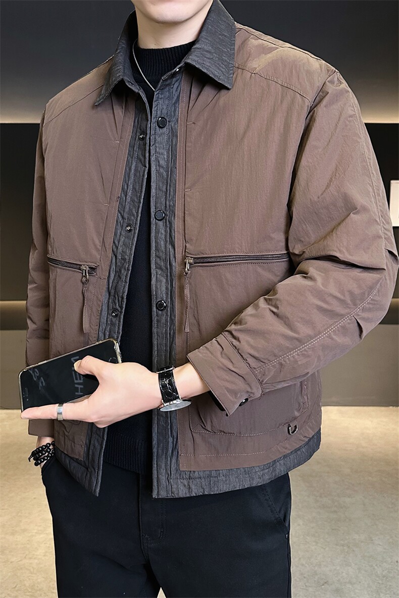 标50白鸭绒夹克式拼接轻薄男装羽绒服B317-Y6701-P195258,男装夹克,电商B317
