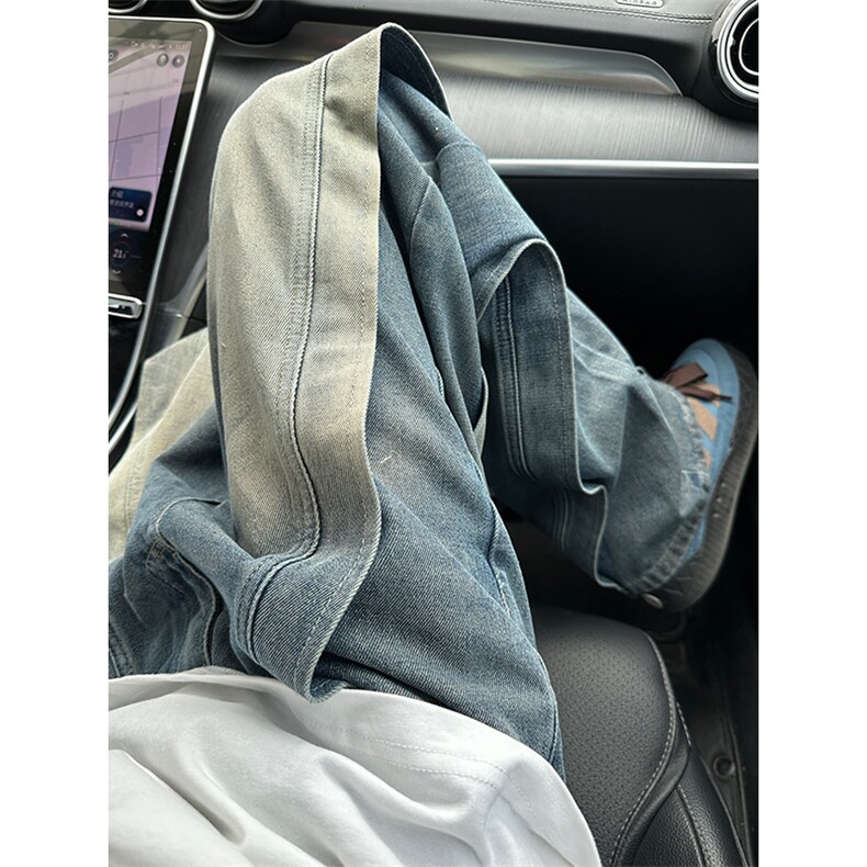 美式 高街重工水洗宽松牛仔裤长裤A014-DY23309-P58控78图片