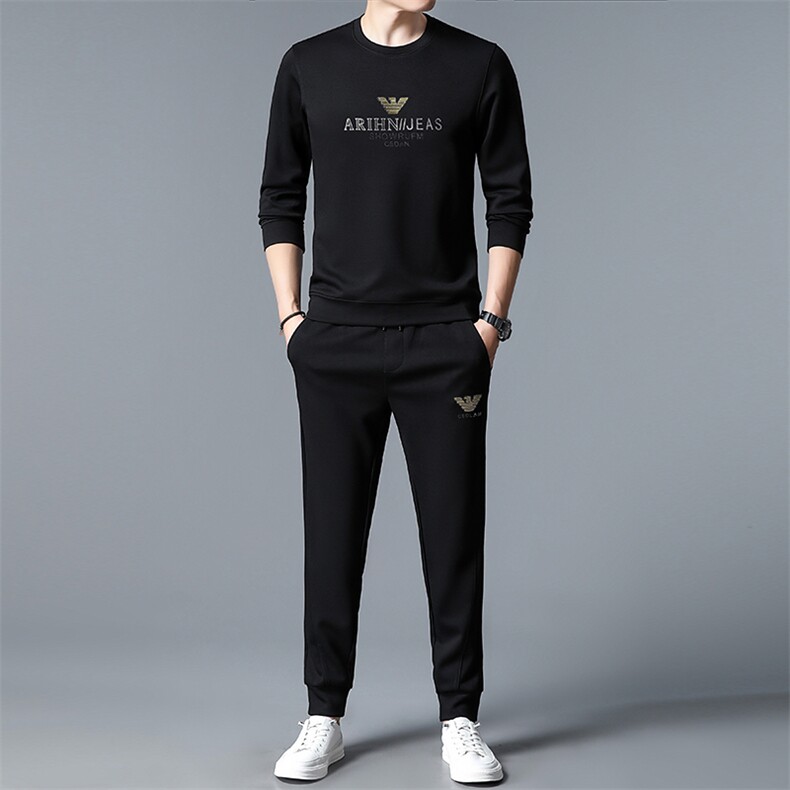SA3059-2钱塘2020-2时尚休闲简约百搭中年男士帅气卫衣套装P152，男装休闲套装，钱塘207-2