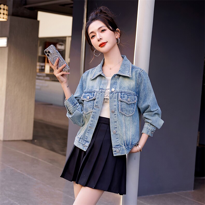2024年春季新款时尚潮流牛仔外套,女装牛仔外套,依曼迪