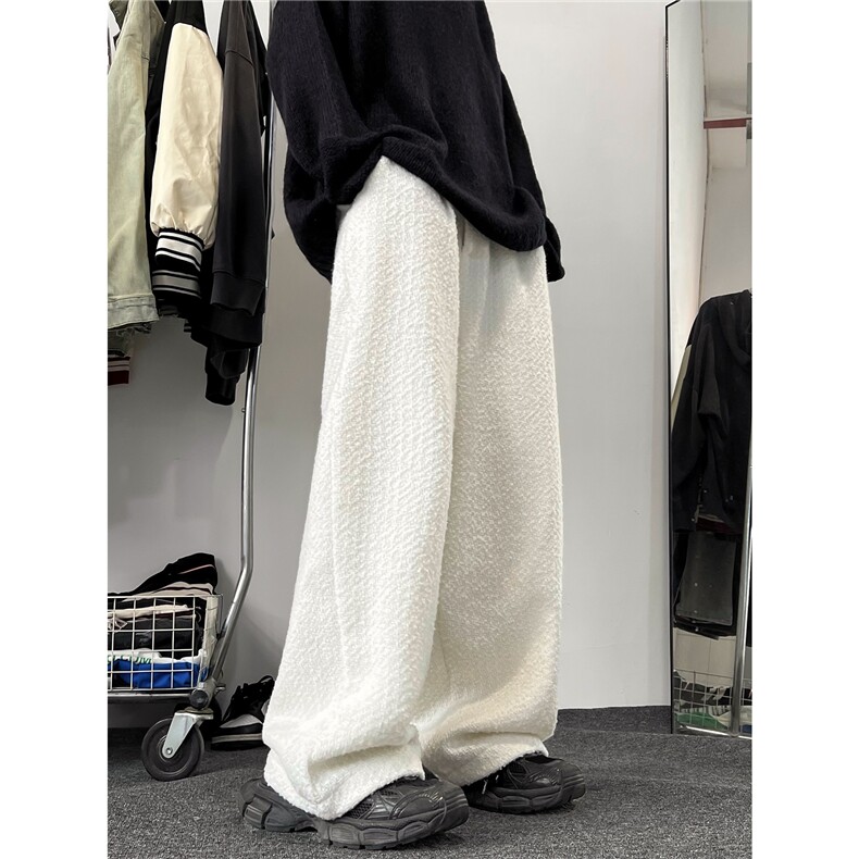 A165-K8329-P6588现货~小香风粗毛呢阔腿裤休闲裤极简风长裤,男装休闲裤,电商A165