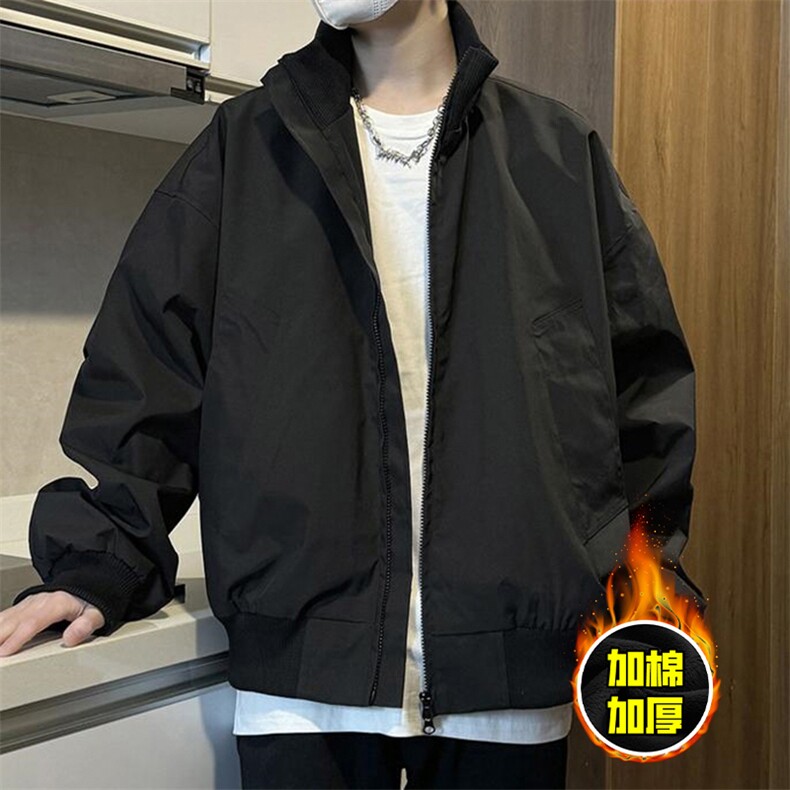 棉衣5W件现货冬季美拉德立领飞行夹克廓形高街棒球服加棉加厚外套，男装夹克，电商A486