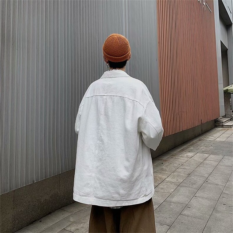 宽松牛仔夹克时尚慵懒潮牌新款青春潮流流行港风工装外套男,男装夹克,星座716-3