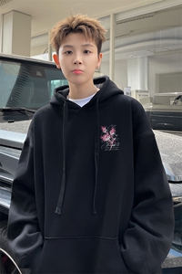 已注册/华棉春秋外景美式高街宽松连帽卫衣男WY00724/P45加绒P50图片