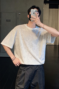 时尚潮流百搭情侣款T恤日系文艺休闲高级感短袖上衣HY752TP30控48图片