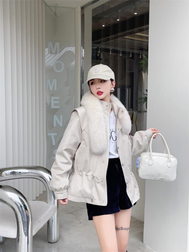 2022狐狸毛羽绒派克服，其它，贻思茗