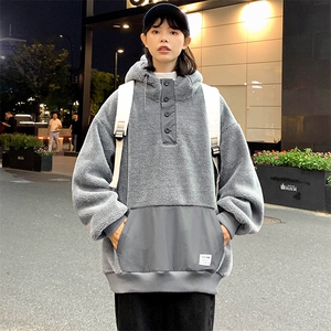 2023秋冬休闲羊羔绒上衣潮加厚连帽卫衣外套男女 981-P90 控价128图片