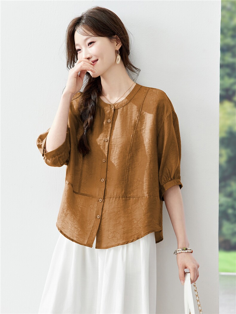 现货新品2026夏装新款亲肤透气休闲女士衬衣·,女装衬衫,木子恋