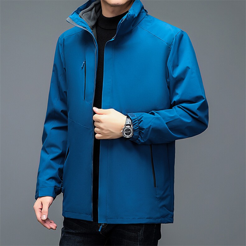 秋冬连帽男宽松加绒可脱卸内胆冲锋衣外套户外运动服BSN3007-P165,男装棉衣,星座1105-3
