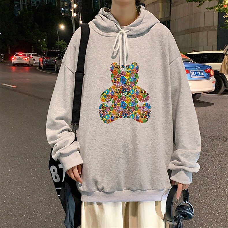 WY2222-P35纯棉连帽卫衣男大码运动帽衫宽松薄外套男，男装卫衣，电商A040