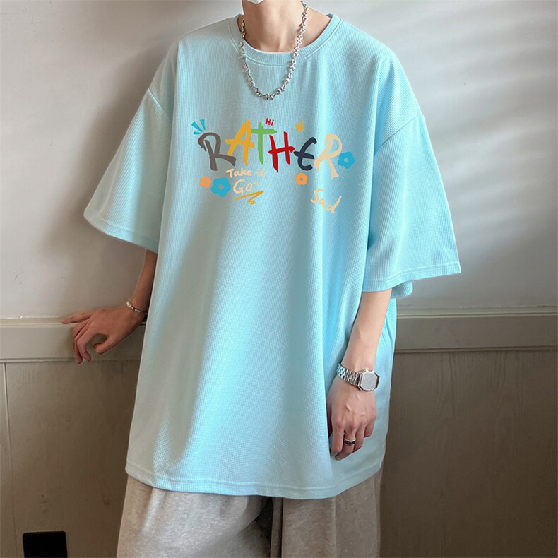 华夫格t恤男短袖男大码五分袖酒店风HT73301-P22,男装T恤,电商A040
