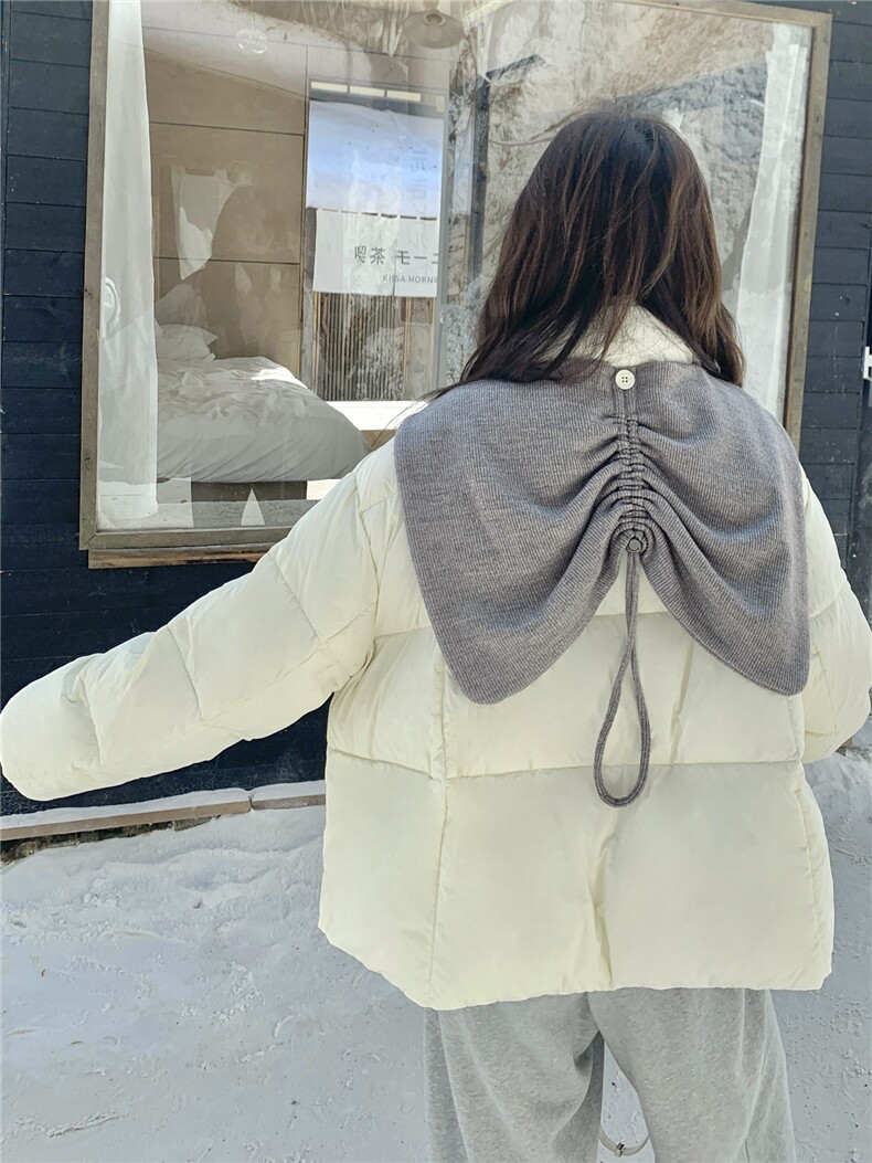 针织披肩90白鸭绒羽绒服女冬季2025新款俏皮减龄短款小个子巨好看,女装羽绒服,慧尚2-185