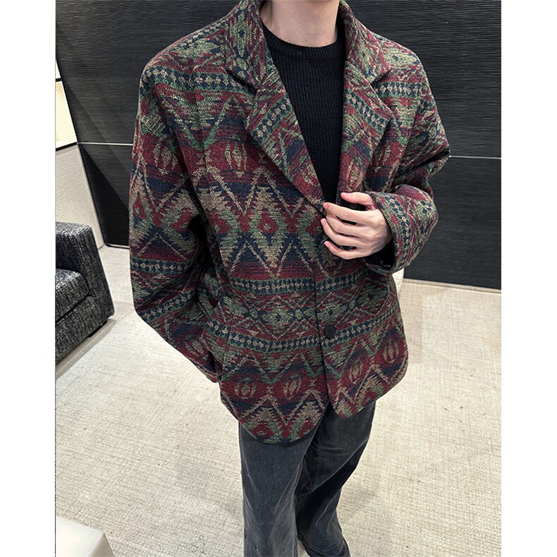 加绒加厚提花复古西装毛呢大衣504-F65-P78控128（加绒P88控138）,男装西服,星座504
