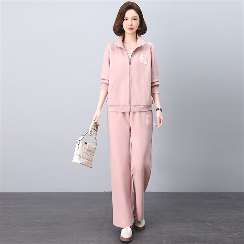 运动套装女早春穿搭2025新款春秋装搭配一整套休闲妈妈时尚两件套,女装套装/套裙,涵誉