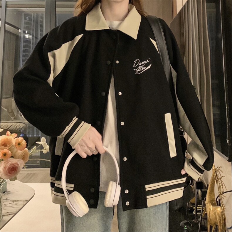 拼接PU皮美式复古刺绣棒球服外套女春秋韩版夹克上衣C490-P95,男装夹克,星座911-2(原星座613-2）