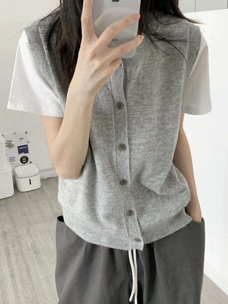 时尚百搭羊毛马甲开衫简约大方,女装马甲,圣旺供货