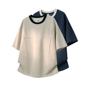 2026美式重磅冰感拼接解构短袖T桖春夏DX2619特P28控59，男装T恤，电商B208