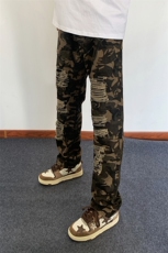 B221美式ins高街小众重工艺假破洞小脚牛仔裤LK23019-P60控78，男装牛仔裤，电商B221