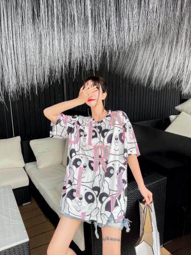 熊猫大版丅，女装，可可西米