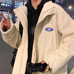 冬季两面穿羊羔毛棉衣外套男士情侣款立领棉服ins潮牌M0813-P78图片