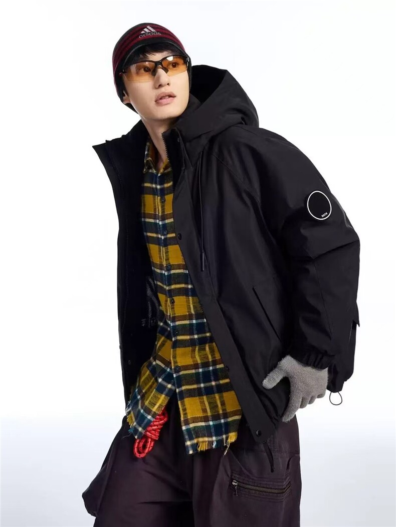 冬季款加厚保暖羽绒服男女同款宽松拼色防风衣工装户外冲锋衣,女装棉衣/棉服,牛米欧羽绒服工厂店