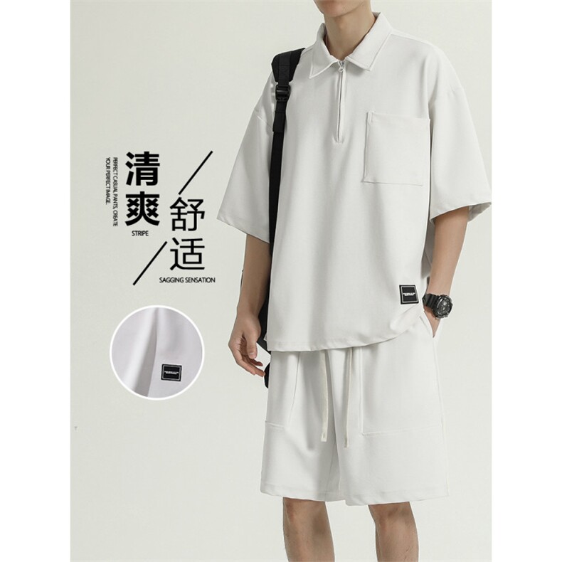 夏季潮流套装冰丝顺滑超薄百搭休闲速干裤TZ60-特批75，男装休闲套装，星座718