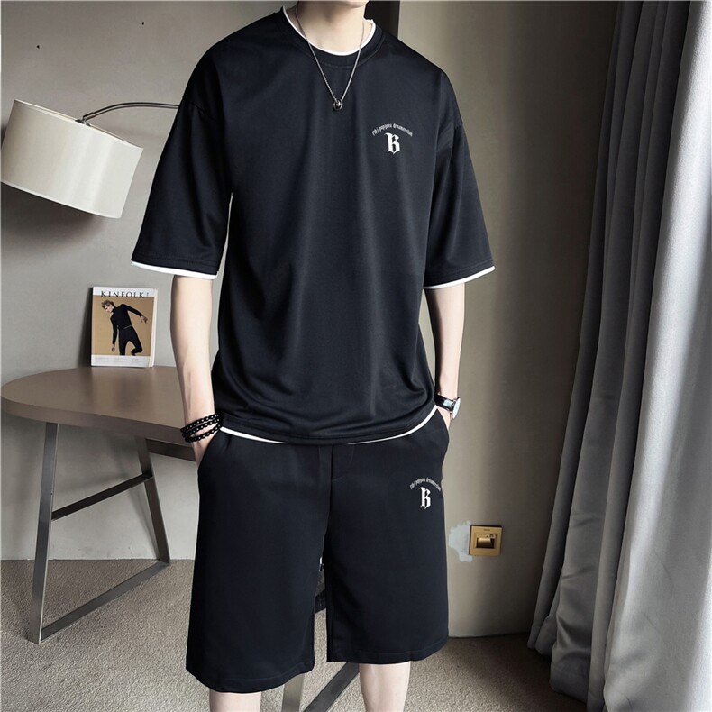 TZ7013-p55-限价78-M-5XL店主风撞色短袖T恤情侣套装男大码,男装T恤,星座103A